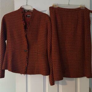 Kasper Terracotta Skirt Set